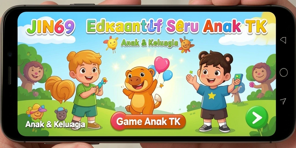 Tampilan antarmuka JIN69 yang menarik dan edukatif untuk anak-anak.