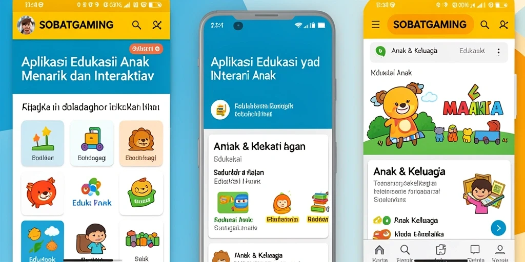 Screenshot antarmuka menarik dari aplikasi Edukasi Anak SOBATGAMING.