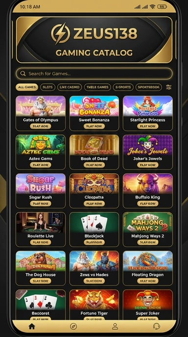 Tampilan katalog aplikasi zeus138
